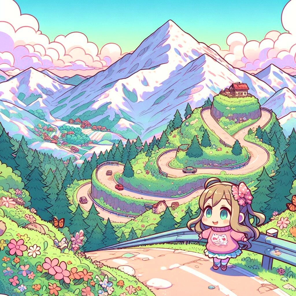 ボーダーなデコボコ道路と、女の子★(12枚)