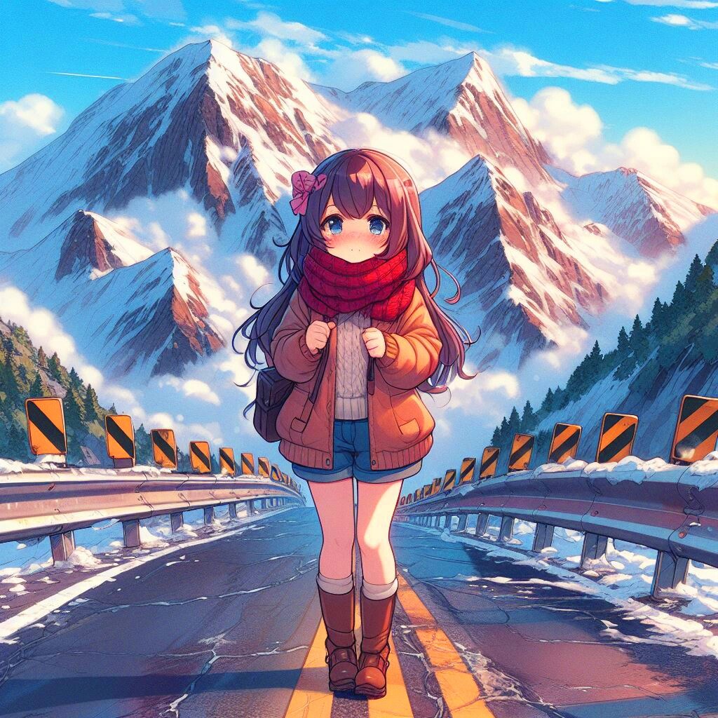 ボーダーなデコボコ道路と、女の子★(12枚)