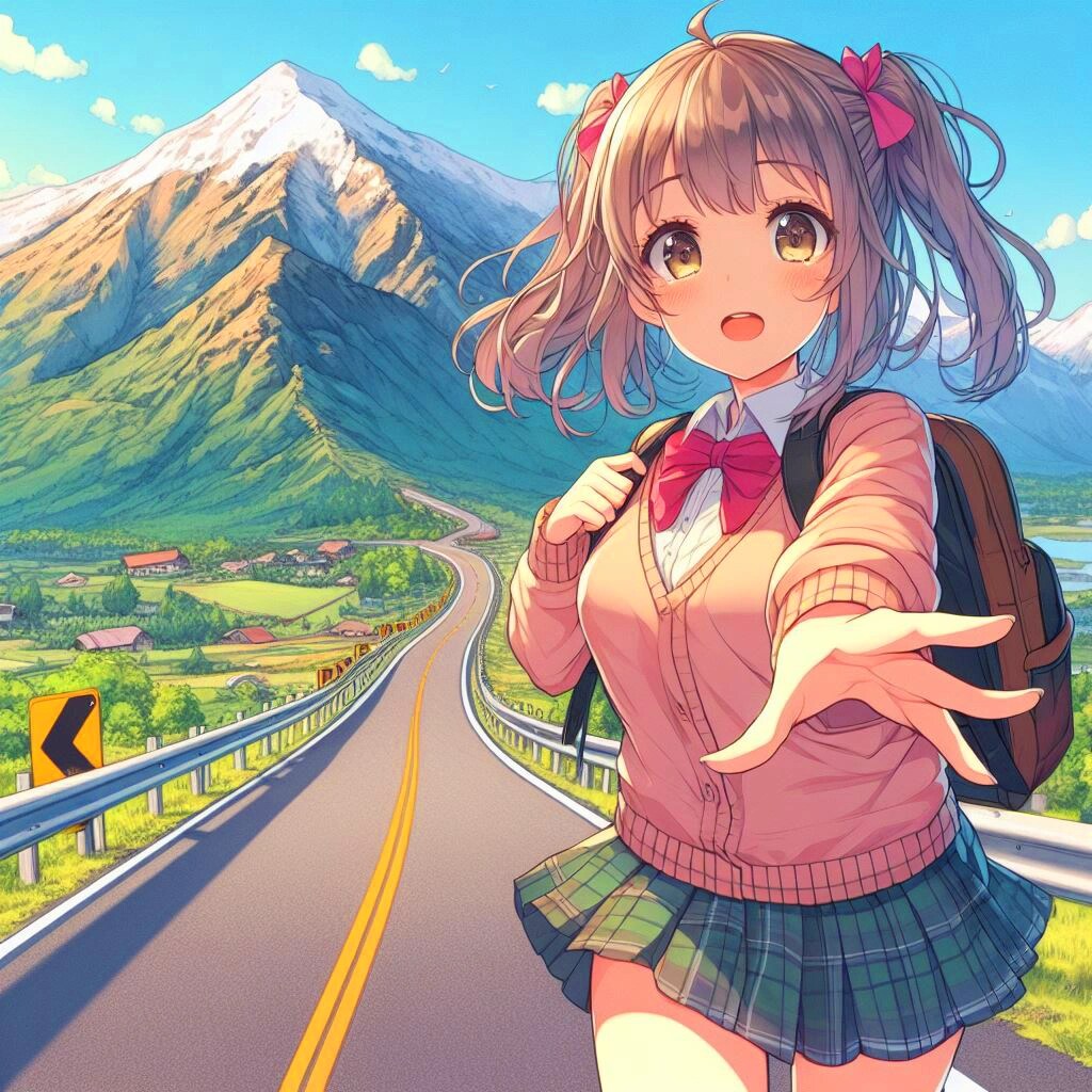 ボーダーなデコボコ道路と、女の子★(12枚)