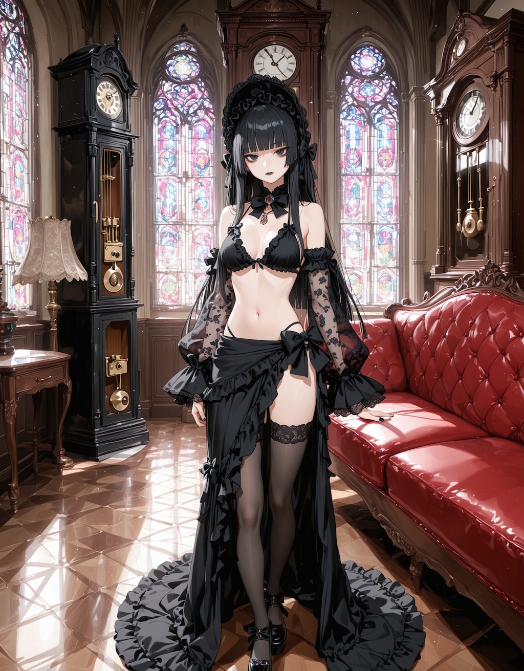 ゴスロリ水着(水濡れ厳禁)改良中