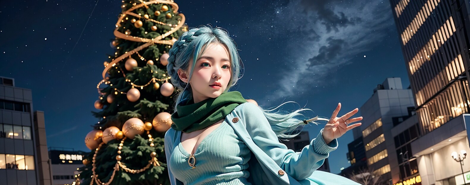 横長シネマティック　街はクリスマスシーズン