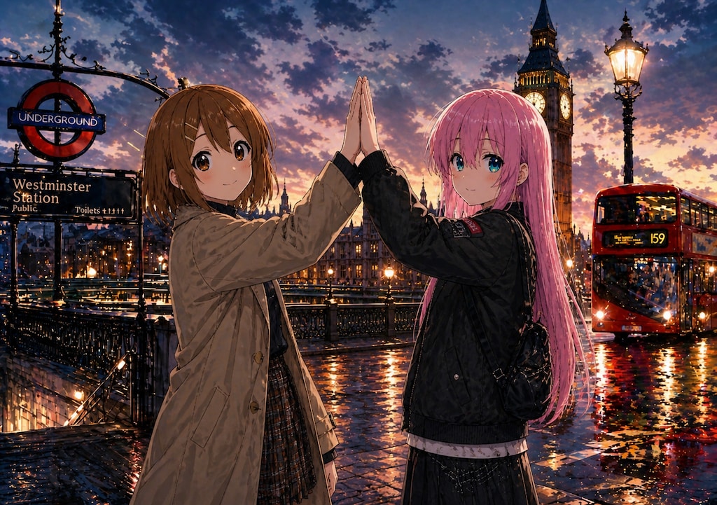 唯とぼっちちゃん（結束バンドと放課後ティータイムのコラボ？）