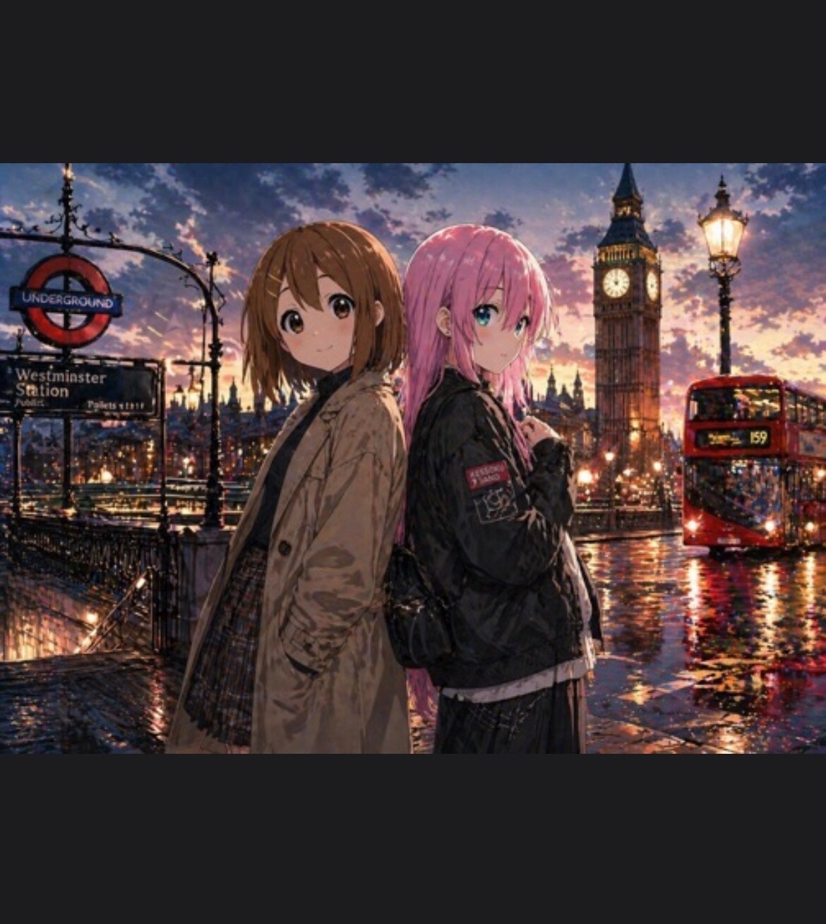 唯とぼっちちゃん（結束バンドと放課後ティータイムのコラボ？） | の人気AIイラスト・グラビア