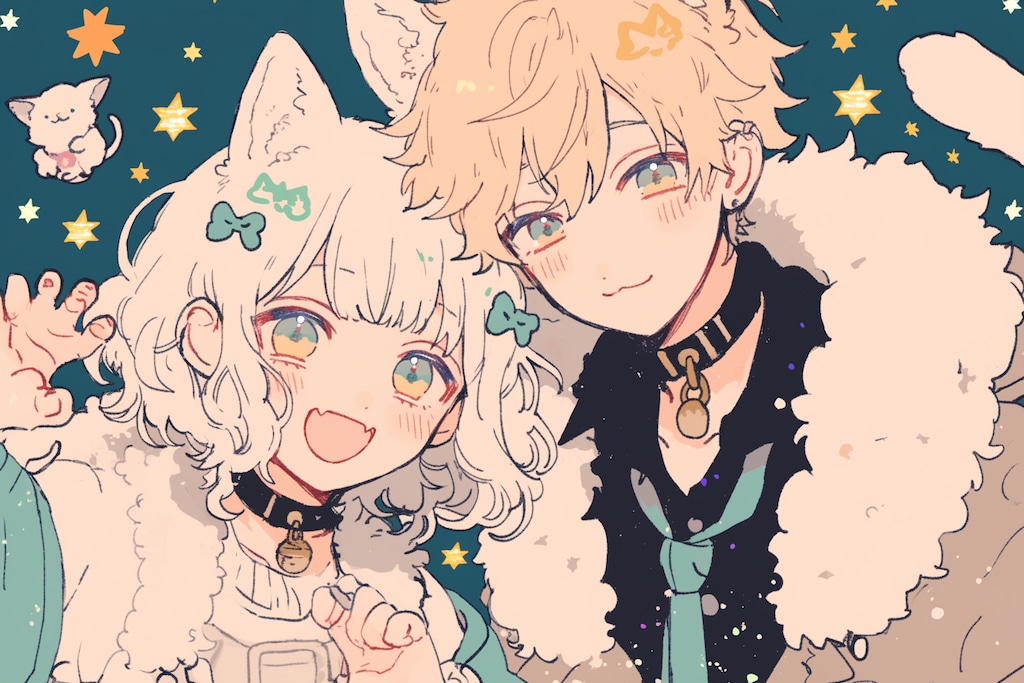 犬顔男子と猫顔女子