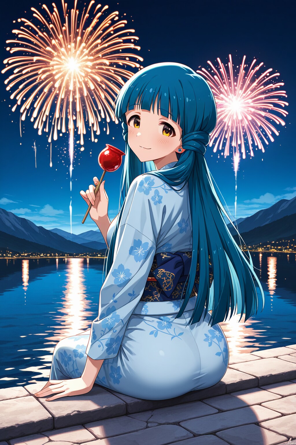 花火を見る麗花さん | の人気AIイラスト・グラビア