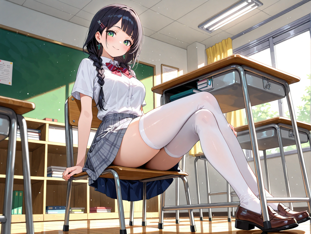 足を組むこよみちゃん