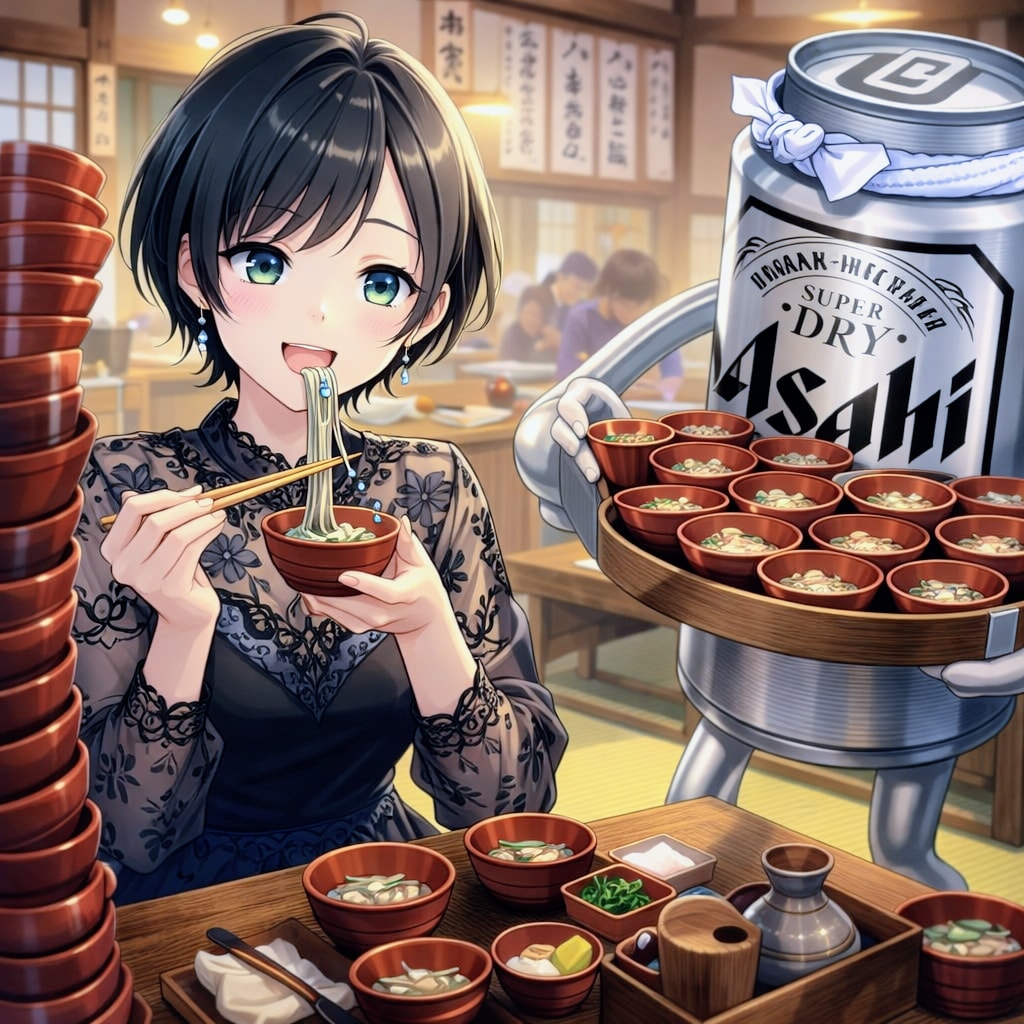 わんこそばを食べる藍音ちゃん