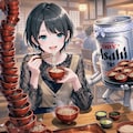 わんこそばを食べる藍音ちゃん 4枚目