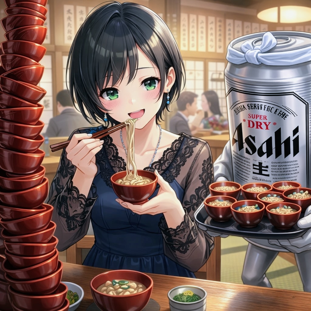 わんこそばを食べる藍音ちゃん