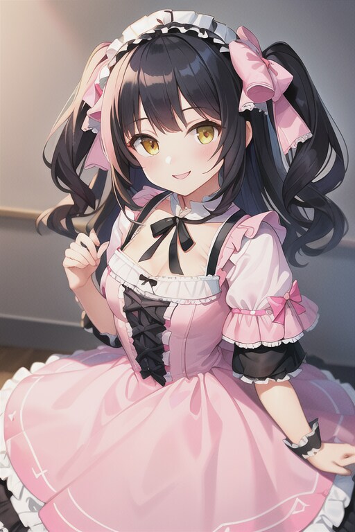 黒髪ウメコとピンク髪ハルネ