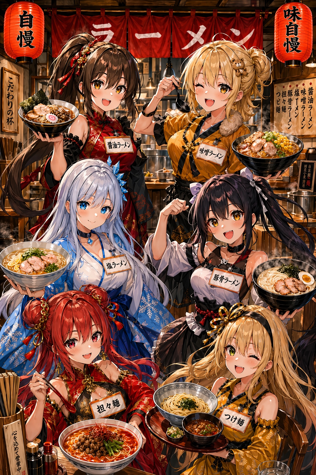 行列のできるラーメン屋さん🍜 | の人気AIイラスト・グラビア