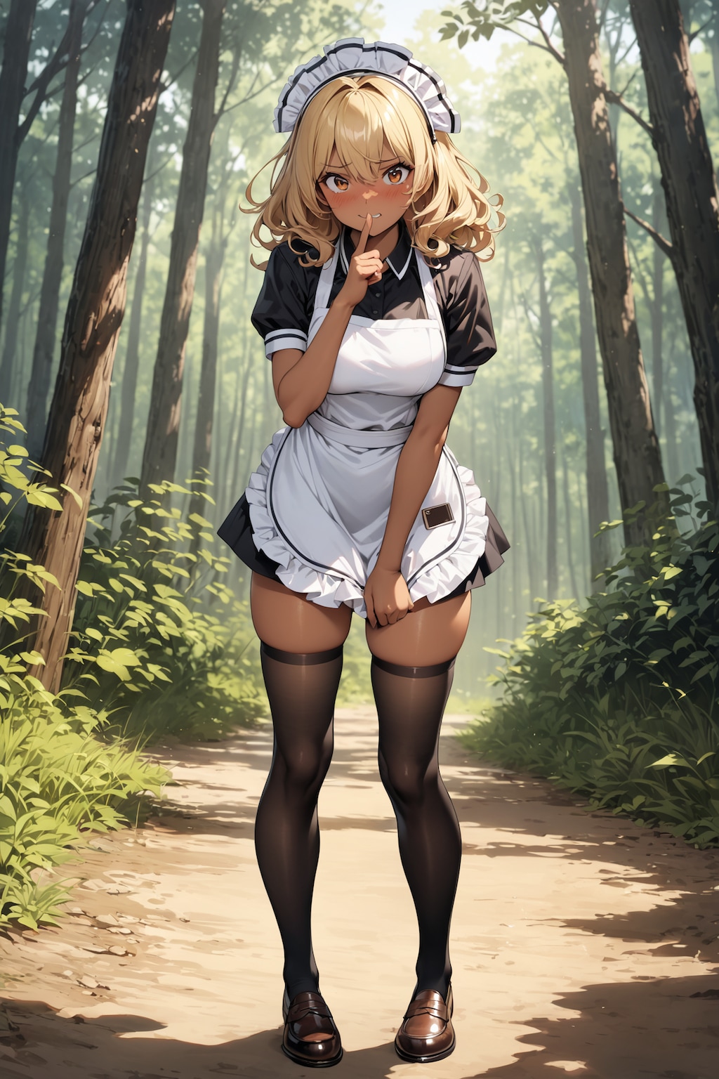 森林に生息する野生のウェイトレスさん Y313