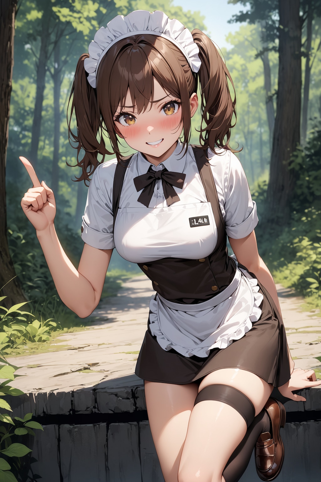 森林に生息する野生のウェイトレスさん Y313