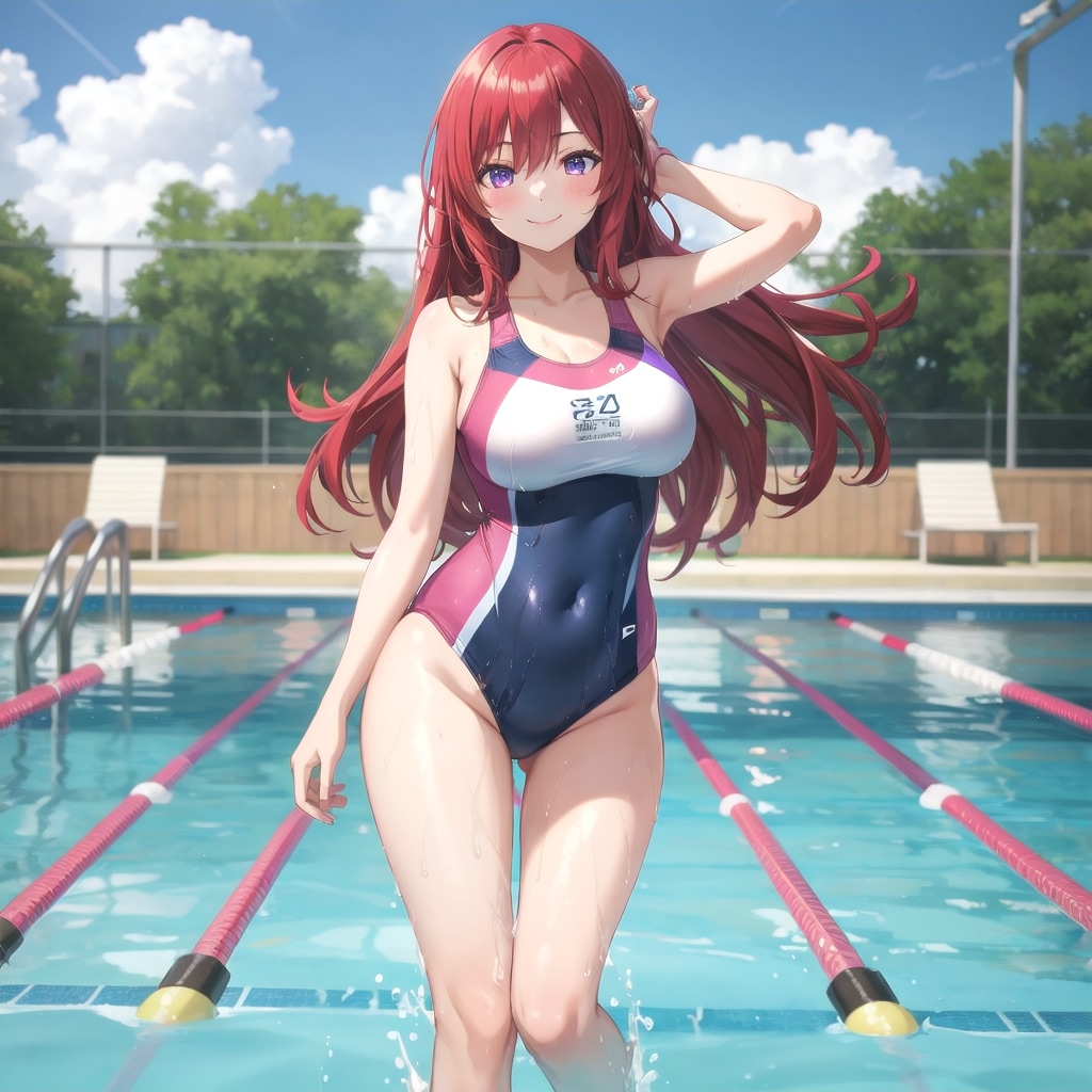 競泳水着の女の子