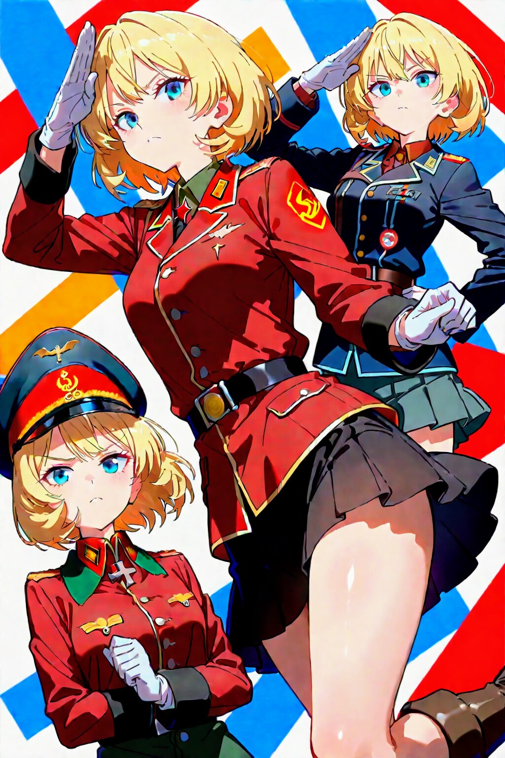 お試し生成　ソ連軍女性兵士　отдание　敬礼