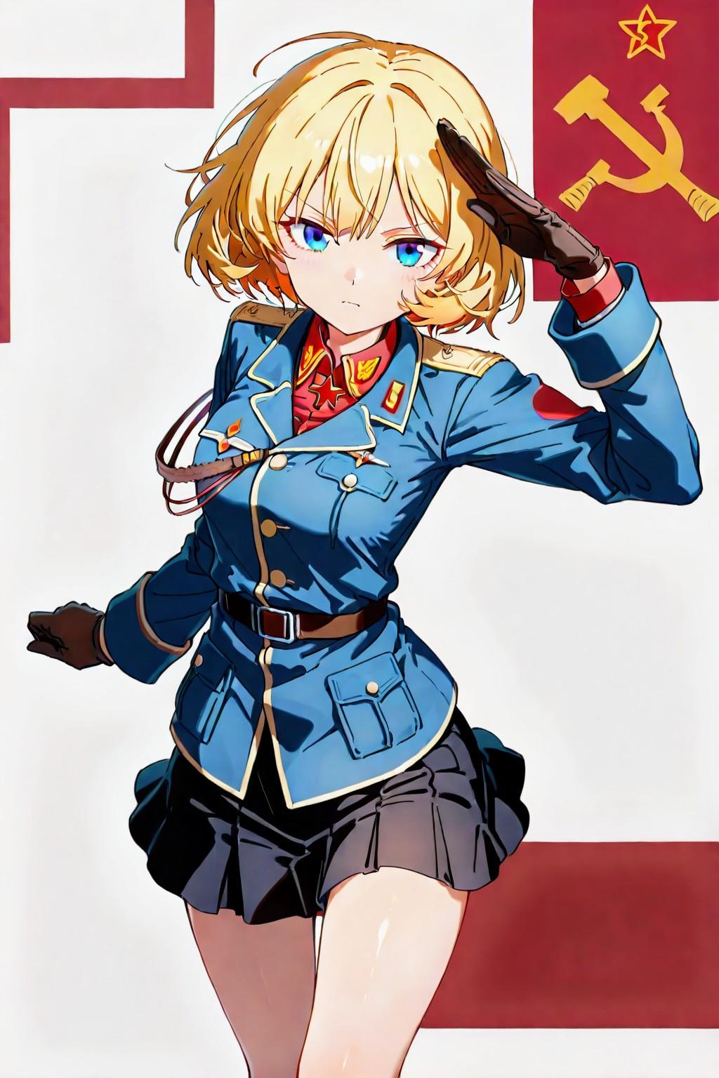 お試し生成　ソ連軍女性兵士　отдание　敬礼 | の人気AIイラスト・グラビア