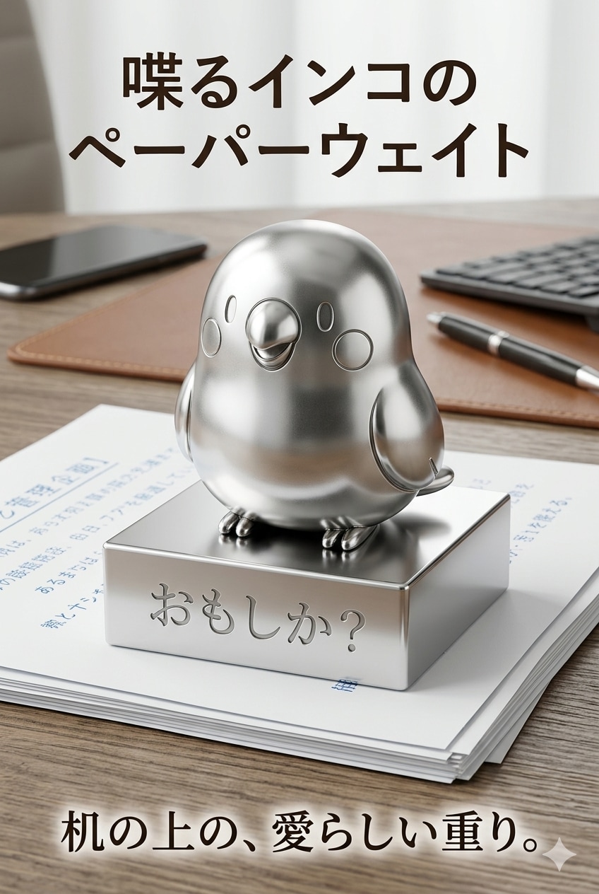 メタリック版喋るインコのペーパーウェイト