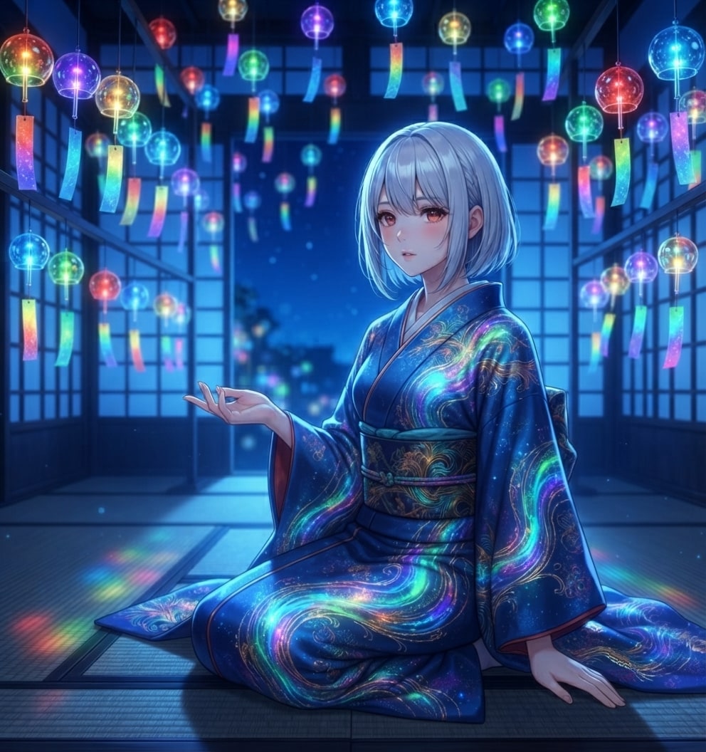 着物と風鈴