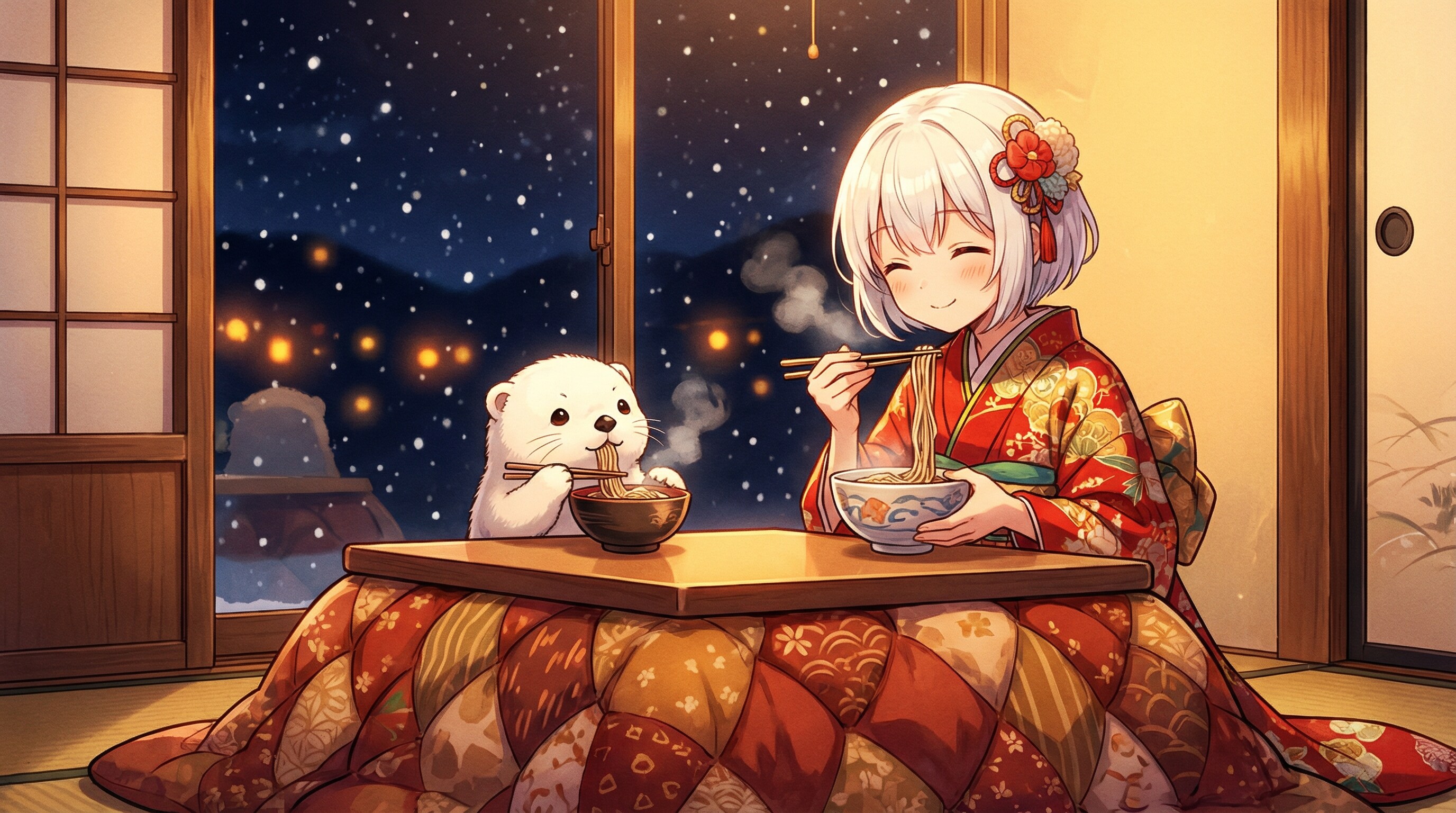 年末年始は夜更かしで | の人気AIイラスト・グラビア