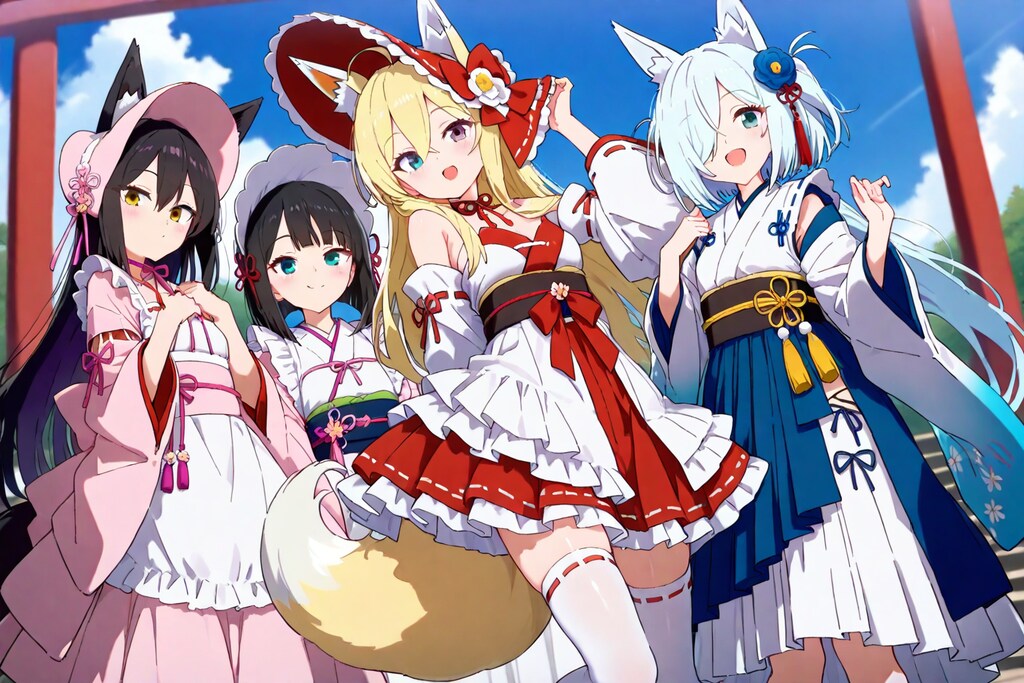 こんこんロリータ喫茶の従業員、オキツネ神社祭のお手伝い_20250220