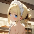 ロリ娘がパン屋で裸エプロン接客 3枚目