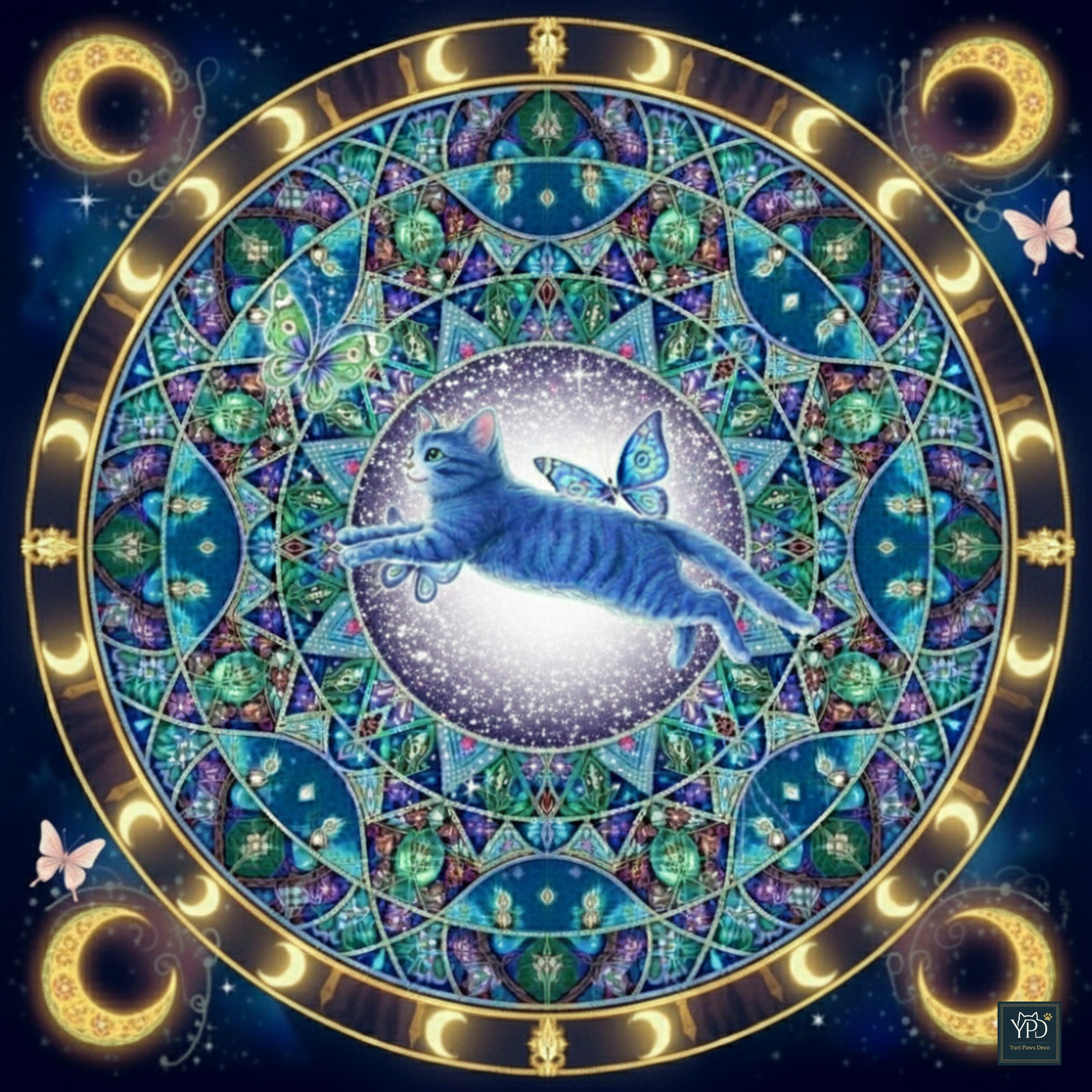 煌めく月夜の魔法猫　Sparkling Moonlight Magic Cat | の人気AIイラスト・グラビア