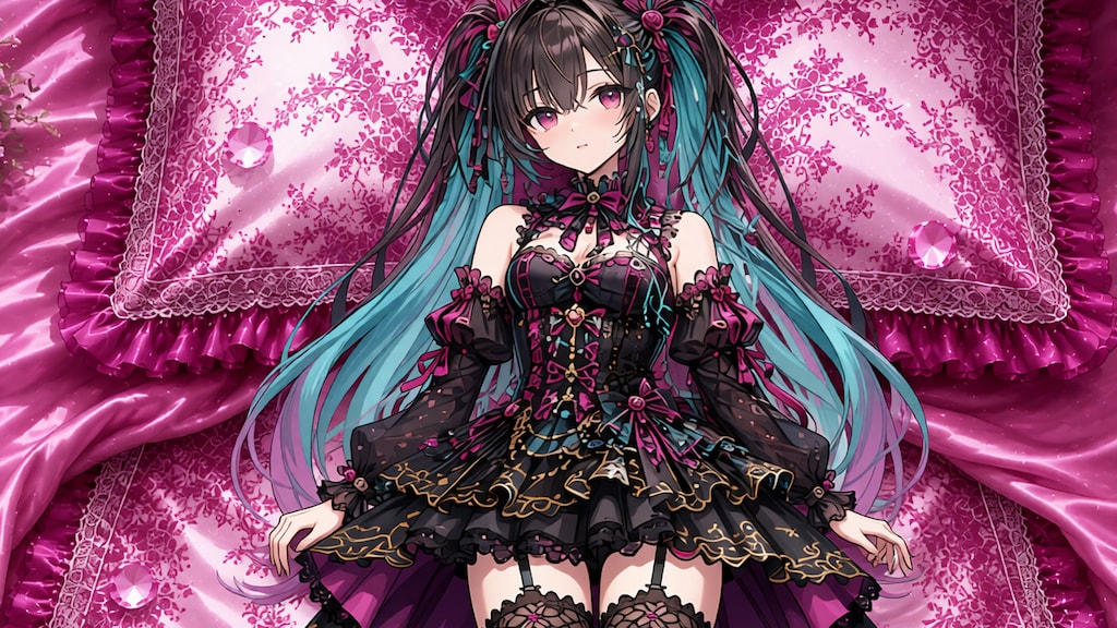 黒髪少女とドレス　その7