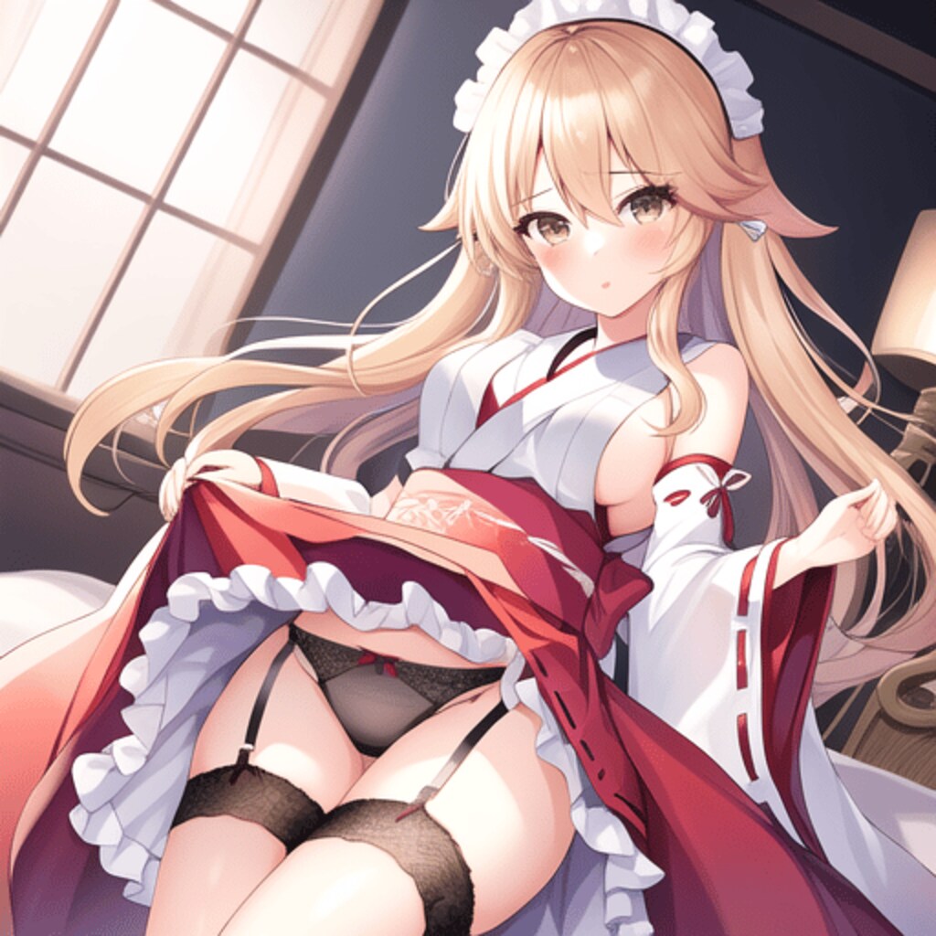 ガーターベルト巫女