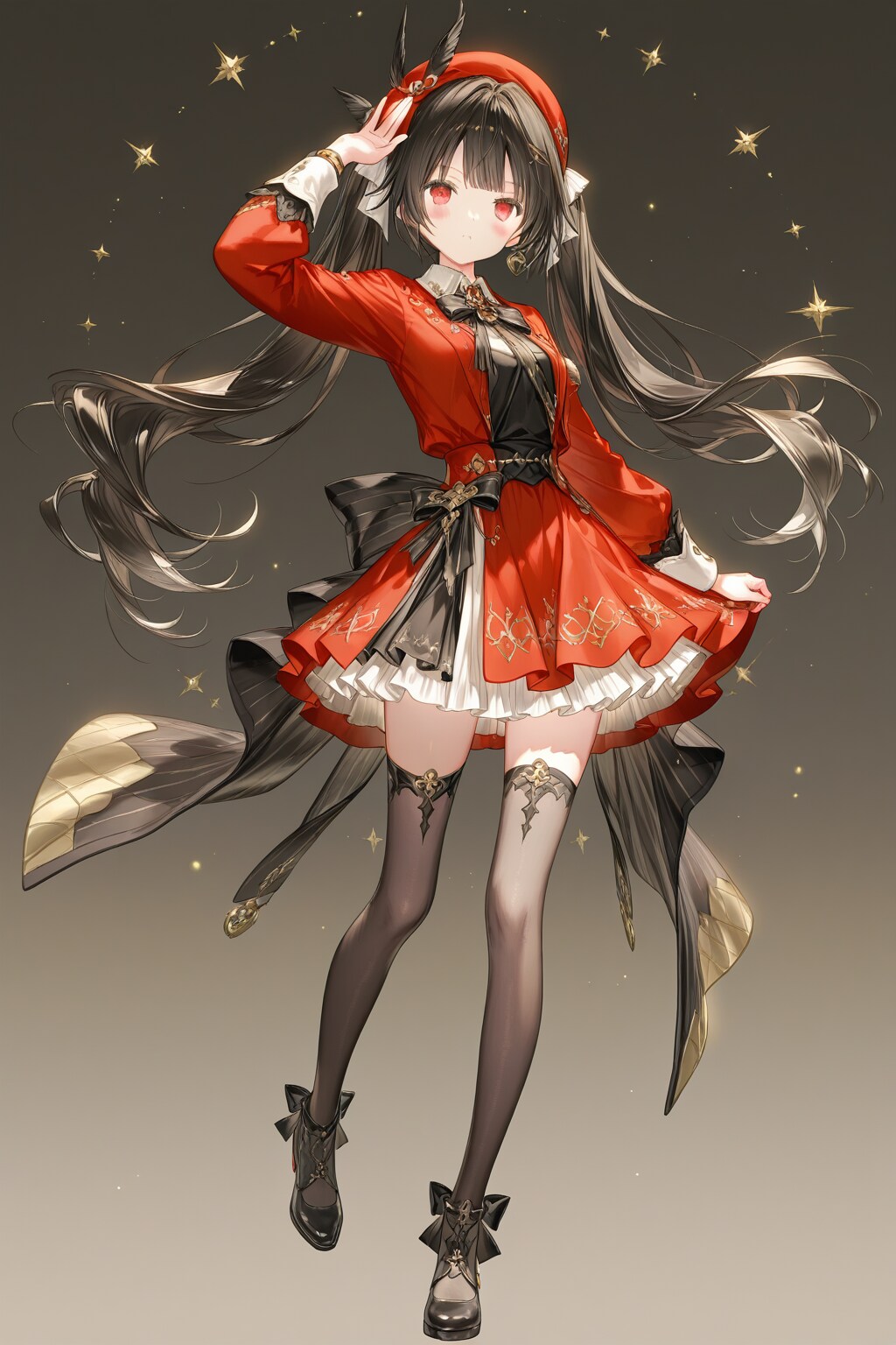 『顔文字No14＼(゜ロ＼)(／ロ゜)／赤服ベレー帽娘？』 | の人気AIイラスト・グラビア