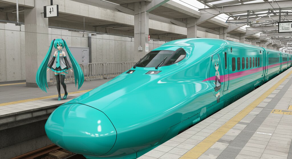 初音ミクと新幹線