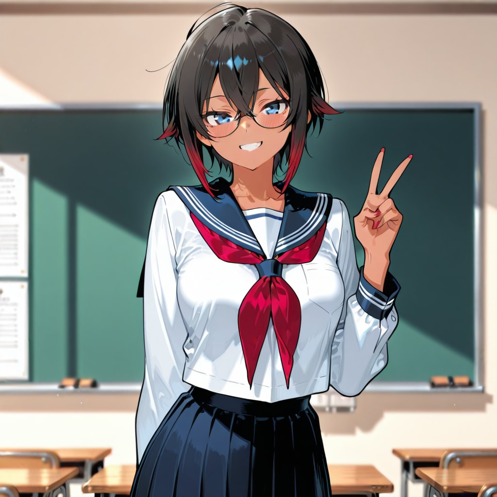 テニスをする赤メッシュさん