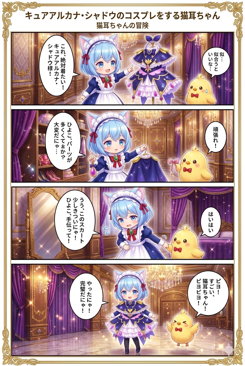 キュアアルカナ・シャドウのコスプレする猫耳ちゃん | の人気AIイラスト・グラビア