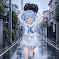 にわか雨に降られる 2枚目