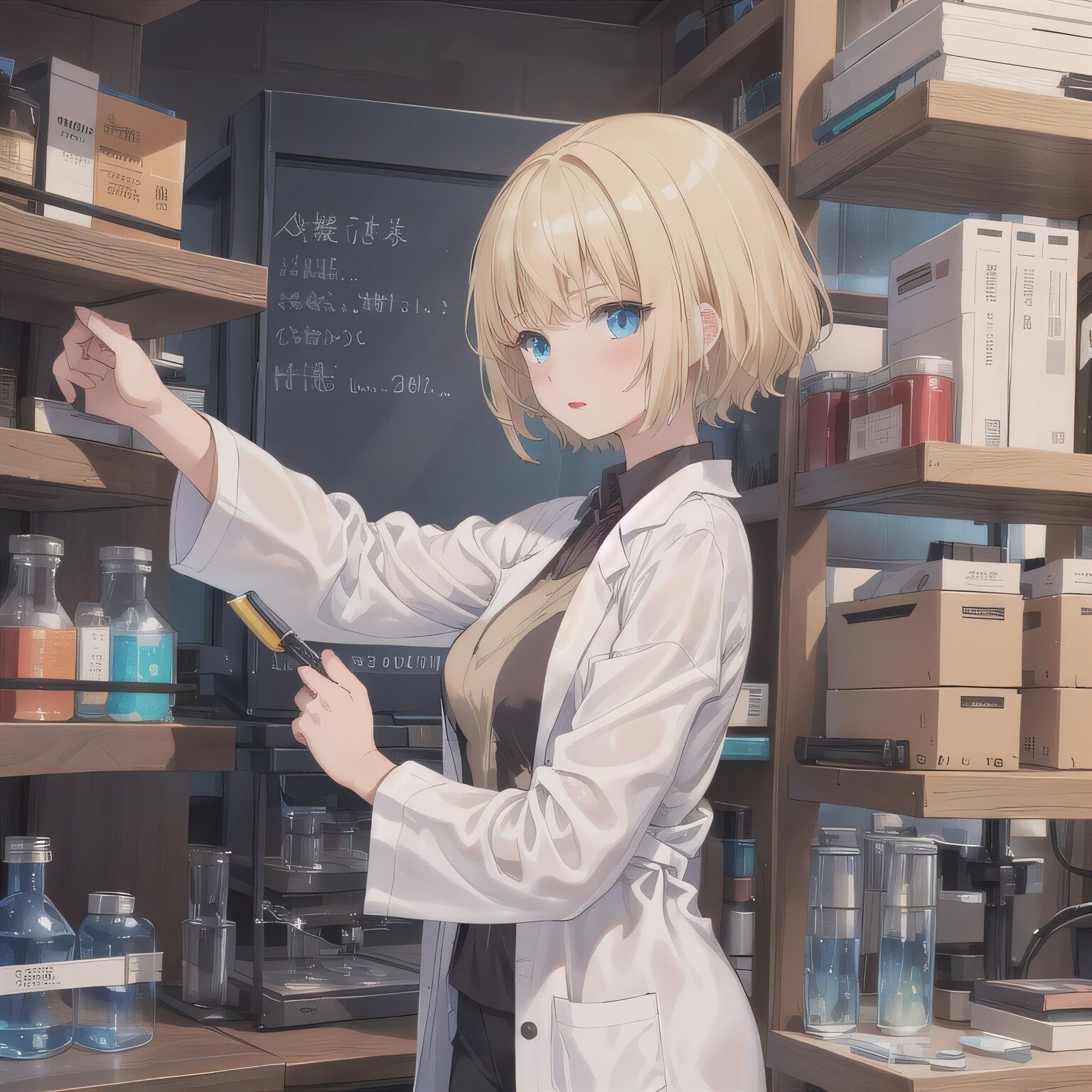 金髪ボブで白衣の少女９ | の人気AIイラスト・グラビア