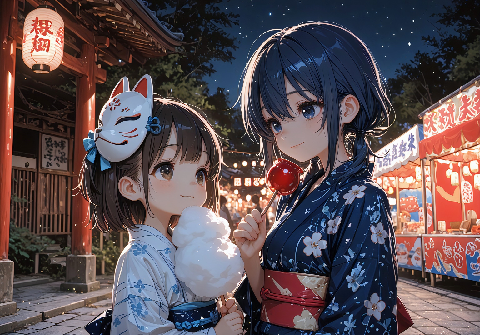 師弟で巡る、夏祭りの夜