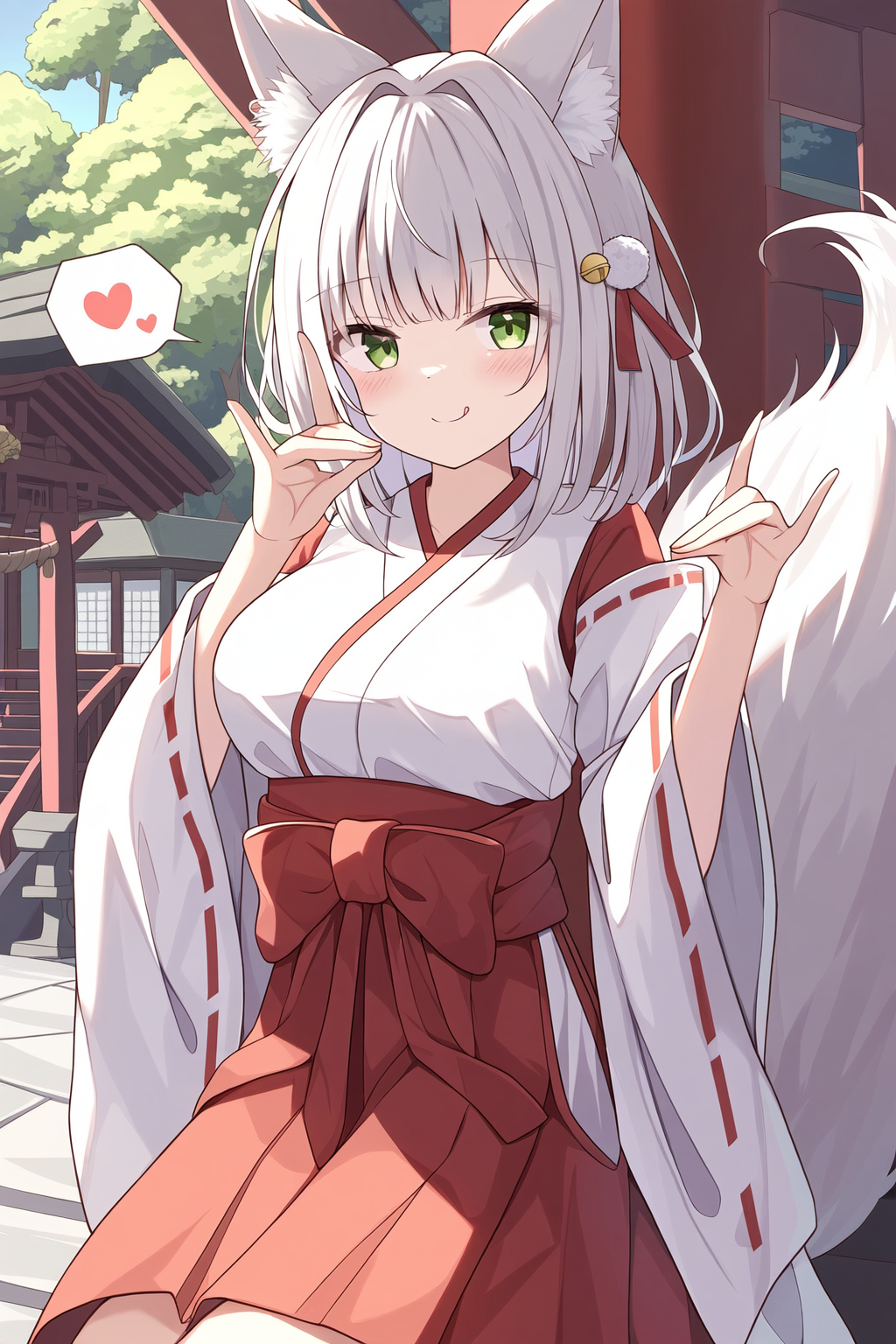 🦊こゃ～ん、お兄さんも一緒にほら！こゃ～ん