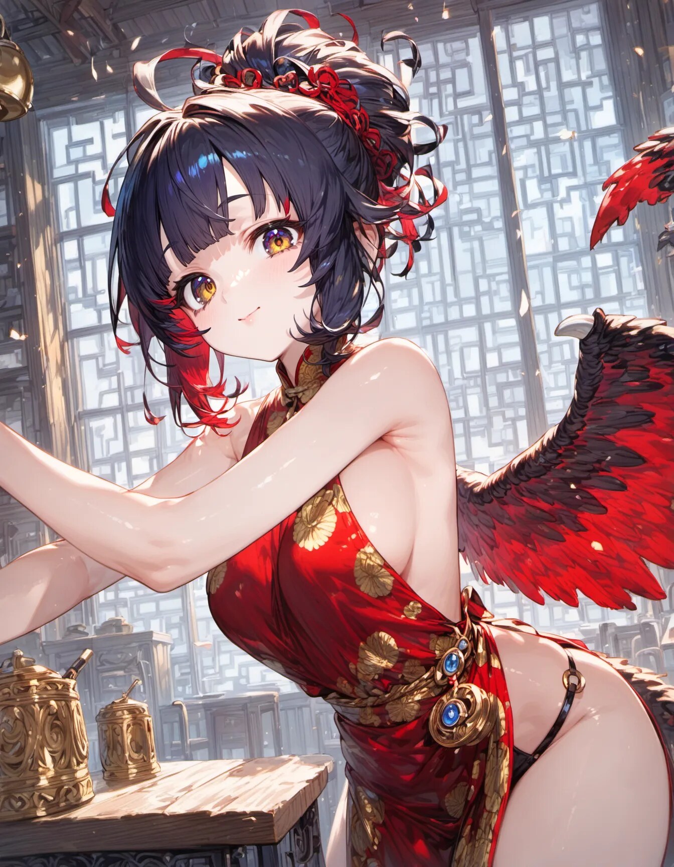 Crimson Wings at the Teahouse