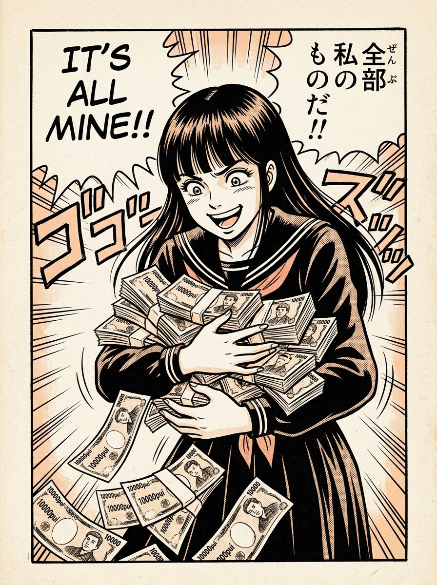 100万pui山分け?