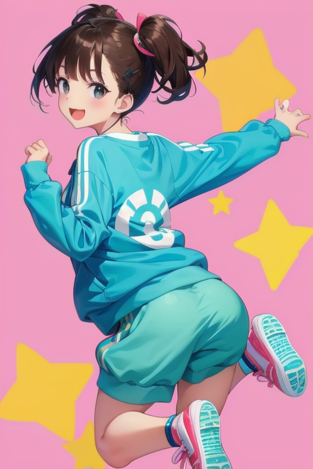 跳ぶ、スニーカー娘