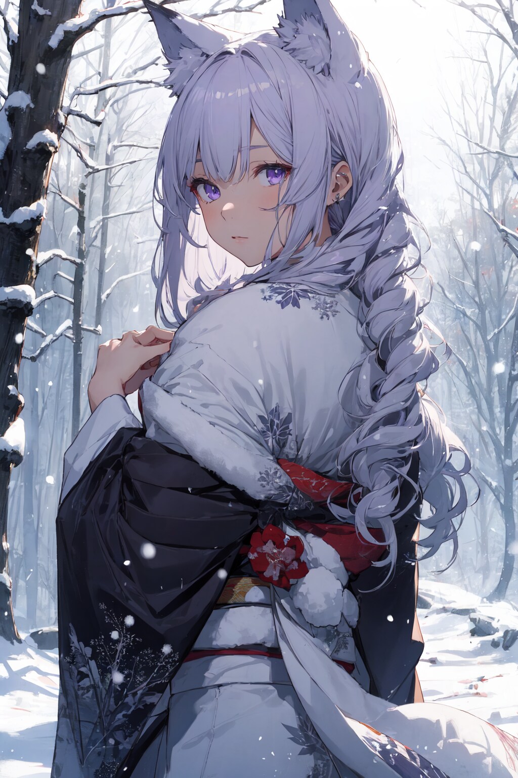 雪の日狼少女