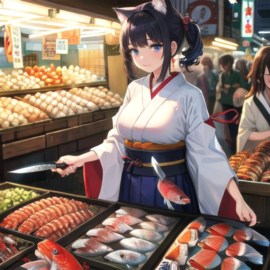 魚斬ったよネコ娘ちゃん