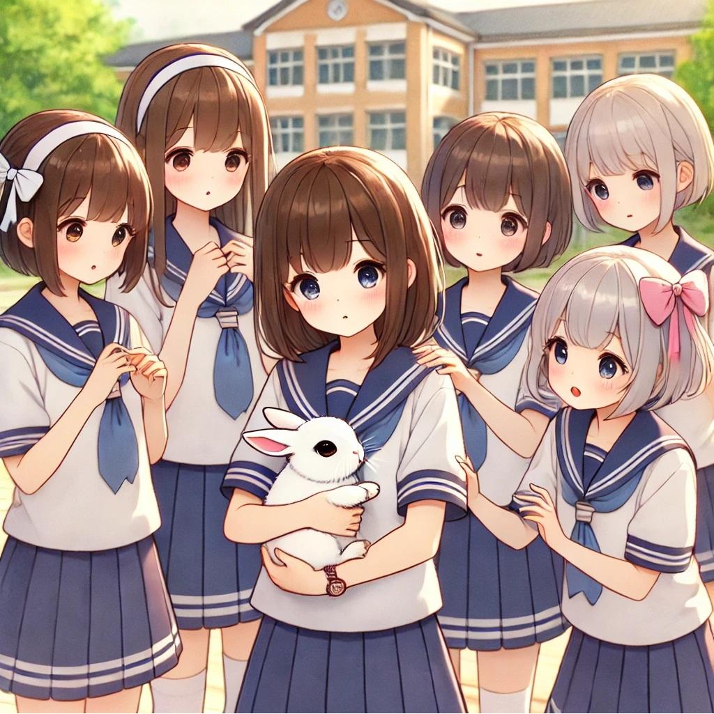 夕暮れとウサギと少女たち | の人気AIイラスト・グラビア