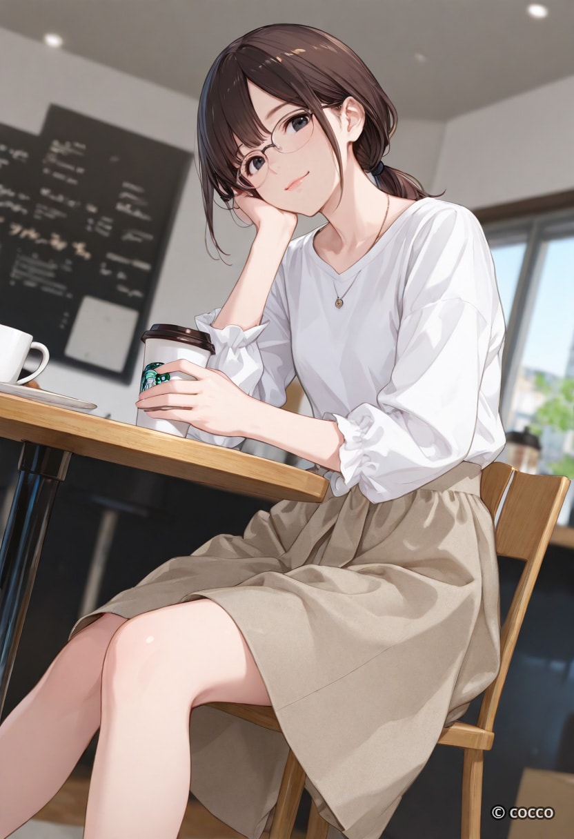 カフェでのひととき | の人気AIイラスト・グラビア