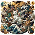 猫の妖怪、浮世絵風。 7枚目