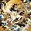 猫の妖怪、浮世絵風。 2枚目