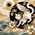 猫の妖怪、浮世絵風。 5枚目