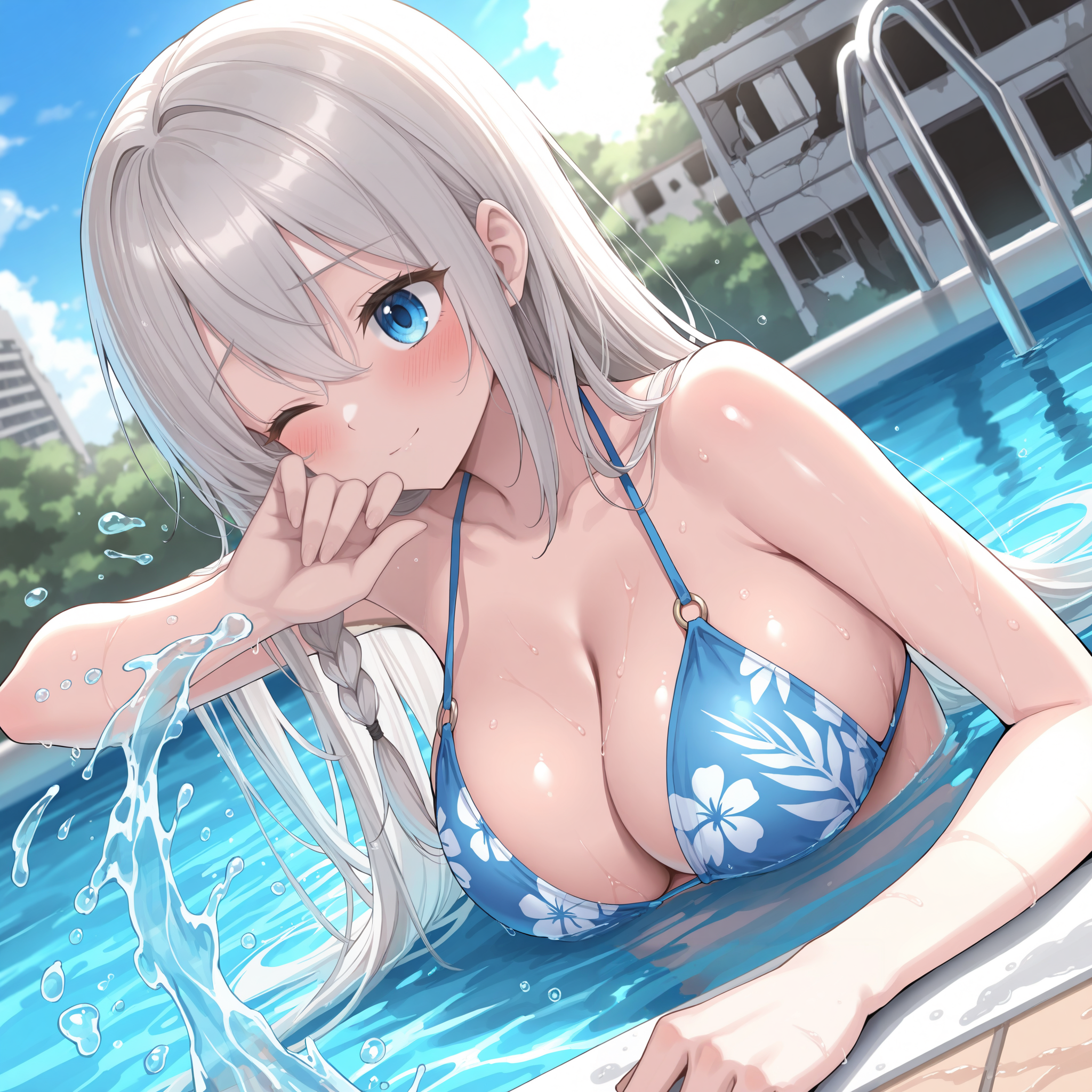 【2月お礼】銀髪ちゃん水着アゲイン