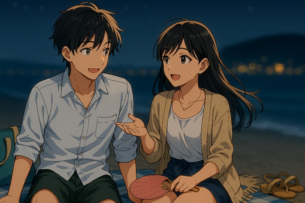 若い男女と湘南