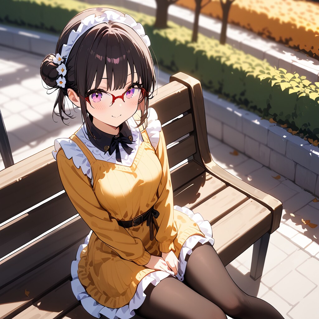 お団子頭の眼鏡ちゃん