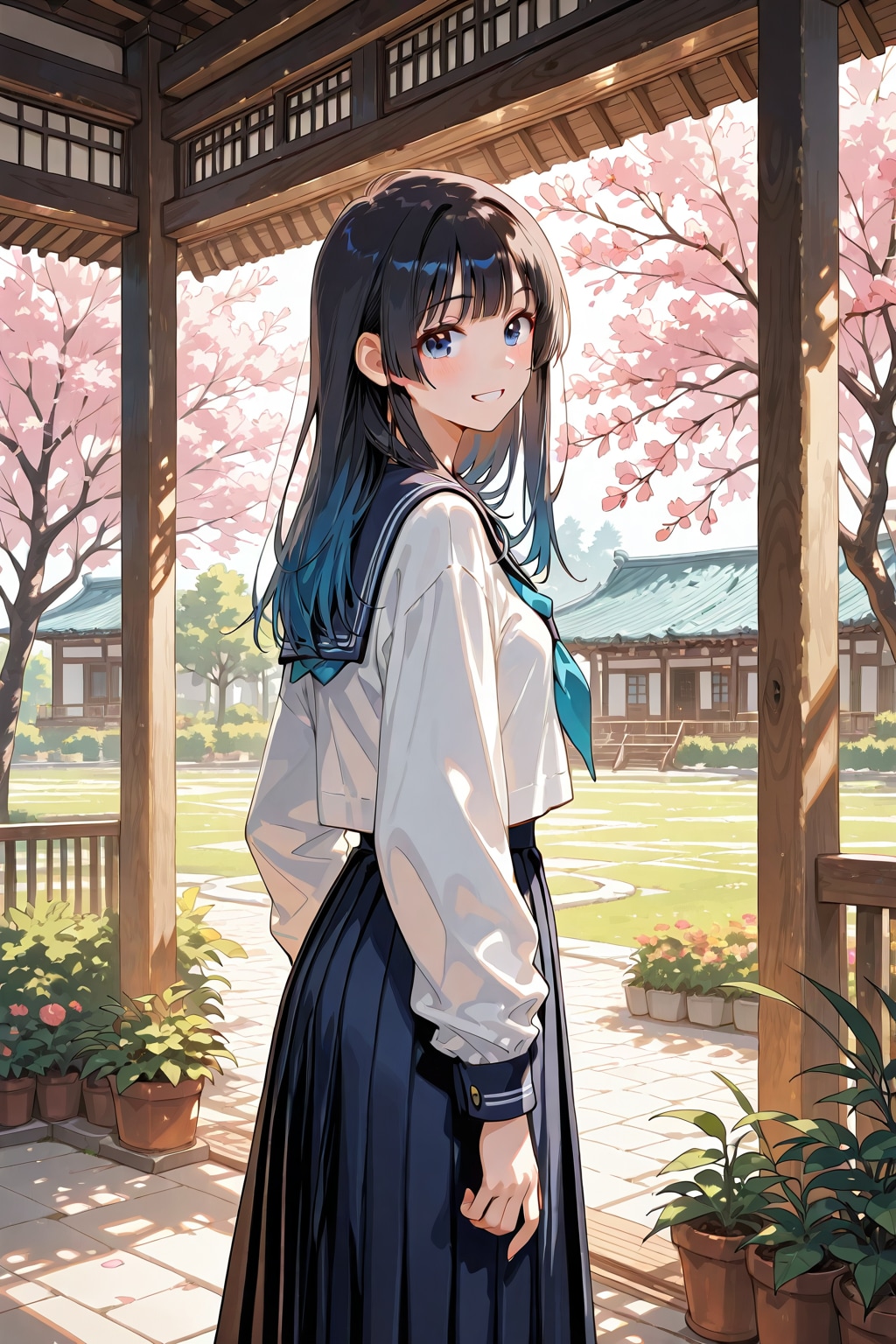 桜と女学生①